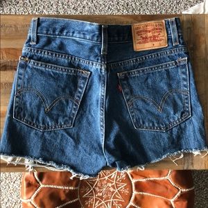 Levi’s slim fit denim cut off shorts